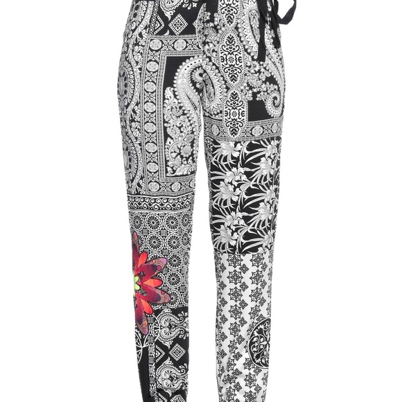 Desigual Woven Print Trousers Pants - Picture 8 of 8